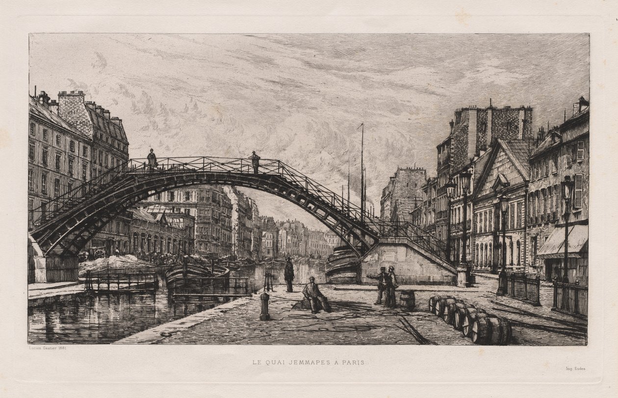 Le Quai Jemmapes a Parigi, 1881 da Lucien Gautier