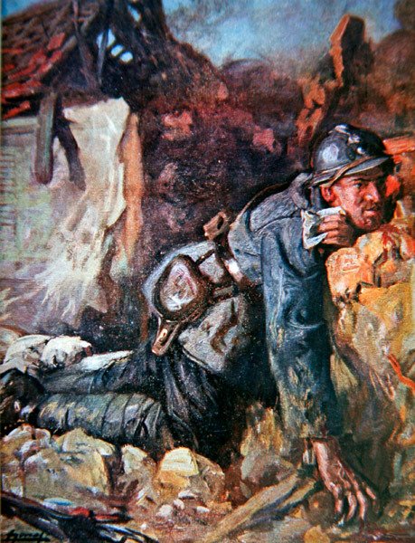 Messaggero ferito alla battaglia di Verdun da Lucien Hector Jonas
