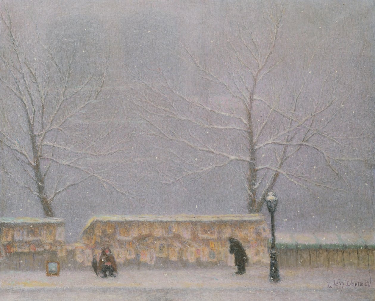 Notre-Dame vista dalla Rive Gauche, con tempo nevoso da Lucien Levy Dhurmer