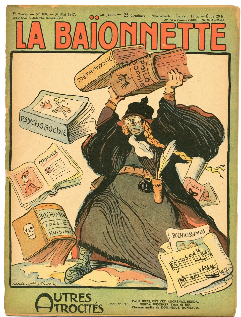 Copertina di La Baionnette, satirico a colori da Lucien Metivet