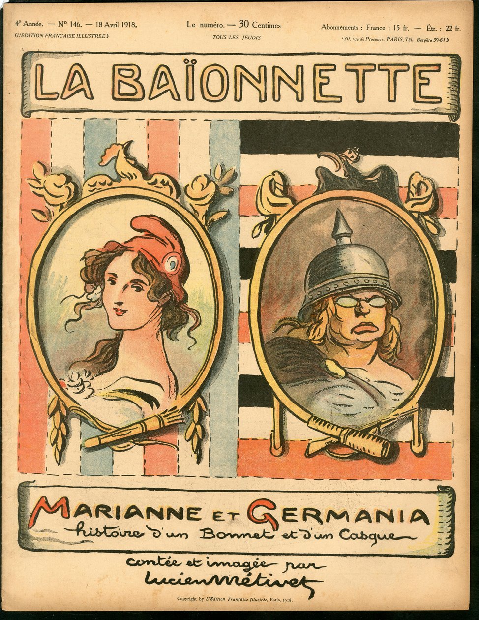 Copertina di "La Baionnette", Satirico a Colori da Lucien Metivet