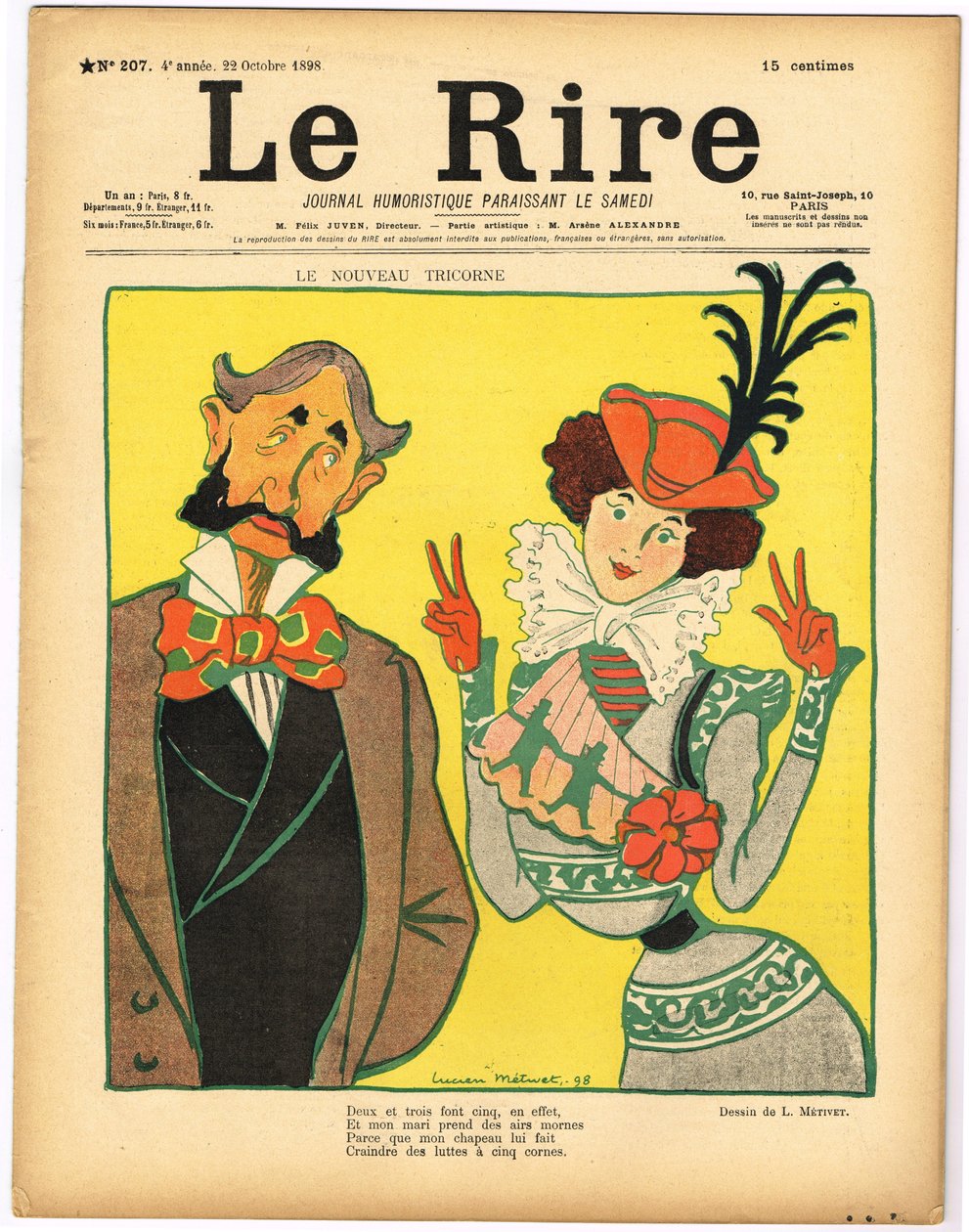 Copertina di "Le Rire", Satirique en Couleurs da Lucien Metivet