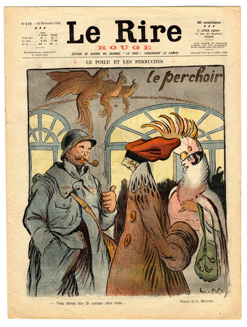 Copertina di "Le Rire rouge", satirico a colori da Lucien Metivet