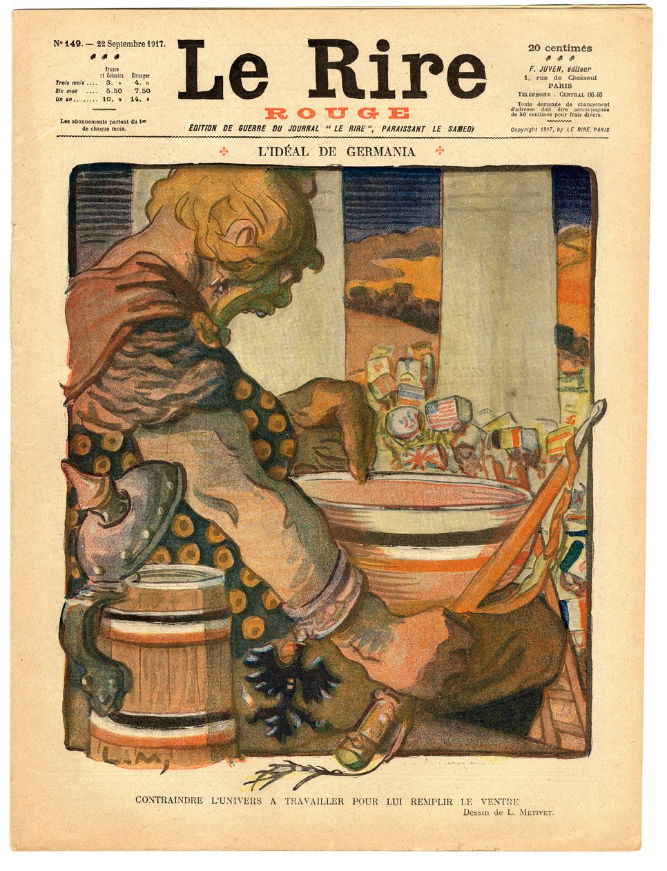Copertina di "Le Rire rouge", Satirico a Colori da Lucien Metivet