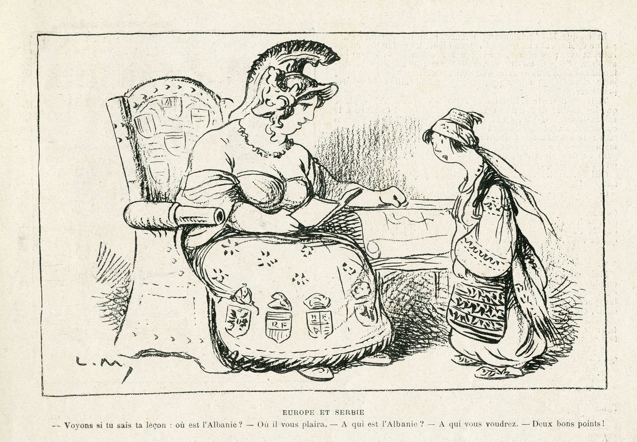 Illustrazione in Le Rire, 01/11/13 - Europa e Serbia - Guerra del 14-18 da Lucien Metivet