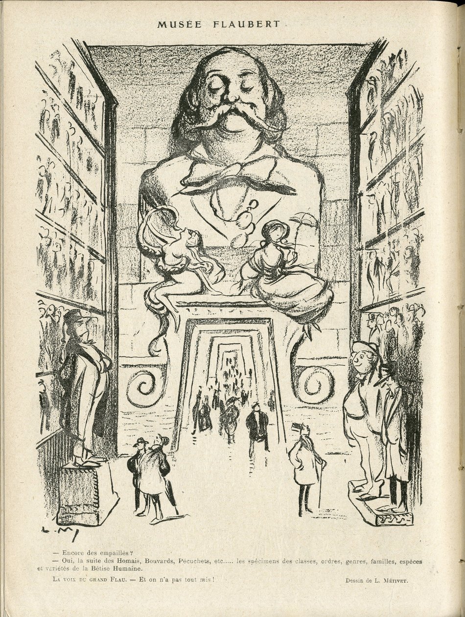Illustrazione in Le Rire, 24/12/21 - Museo Flaubert (incisione) da Lucien Metivet