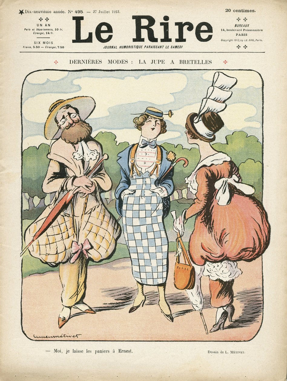 Illustrazione in Le Rire, 27/07/12 - Ultima moda (incisione) da Lucien Metivet