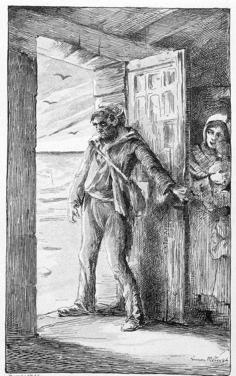 illustrazione per la canzone "le retour du marin" (incisione) da Lucien Metivet
