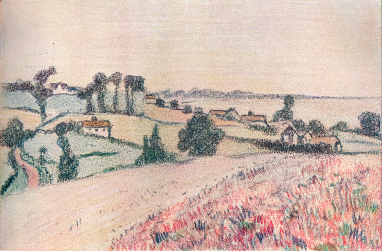 Da un disegno a gessetti colorati di Lucien Pissarro da Lucien Pissaro