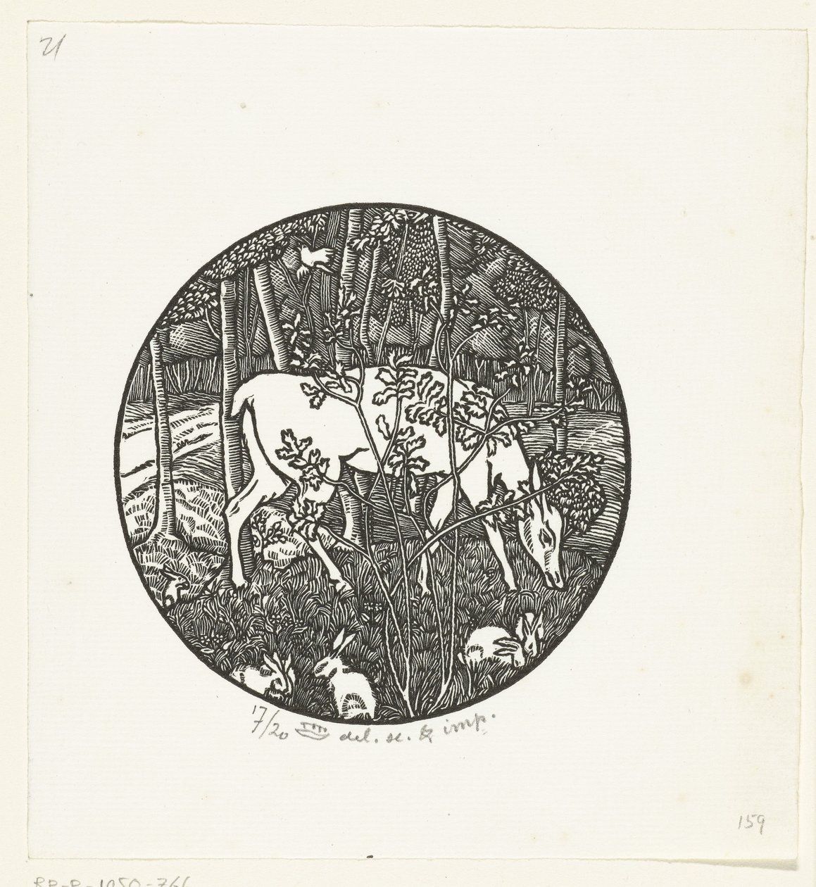 Cervo al pascolo da Lucien Pissarro