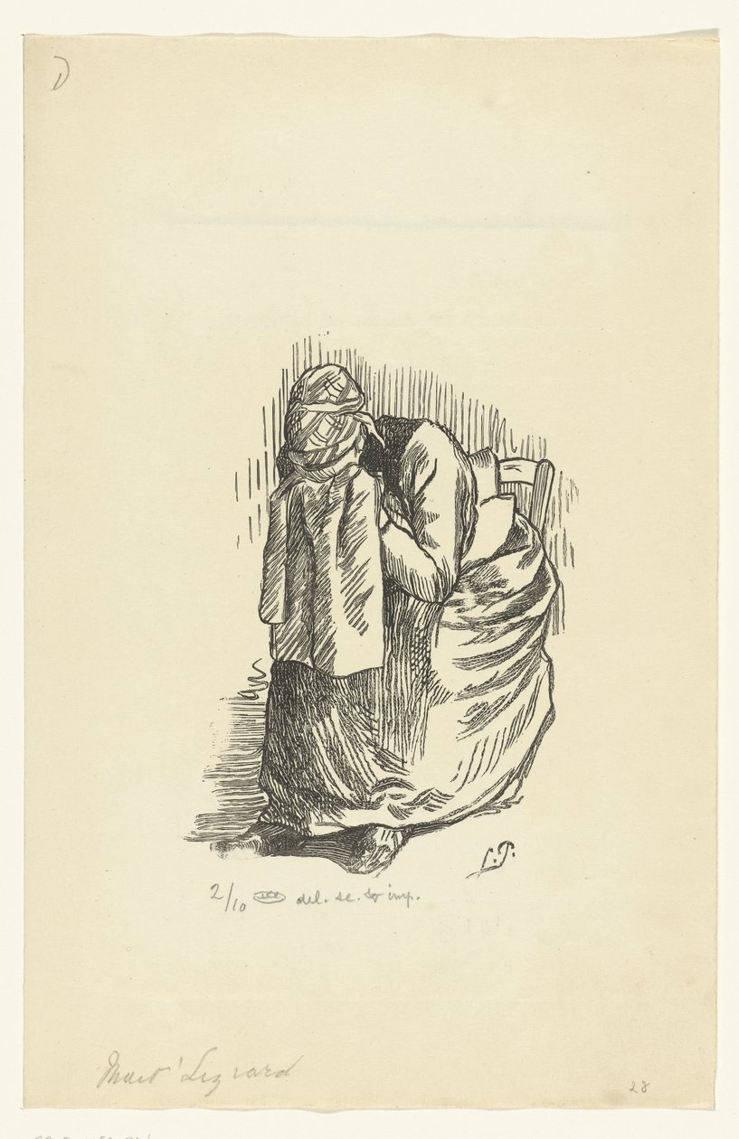Donna che piange da Lucien Pissarro