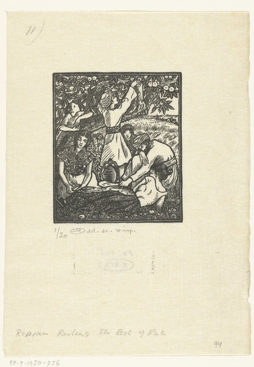 Mietitori a riposo da Lucien Pissarro