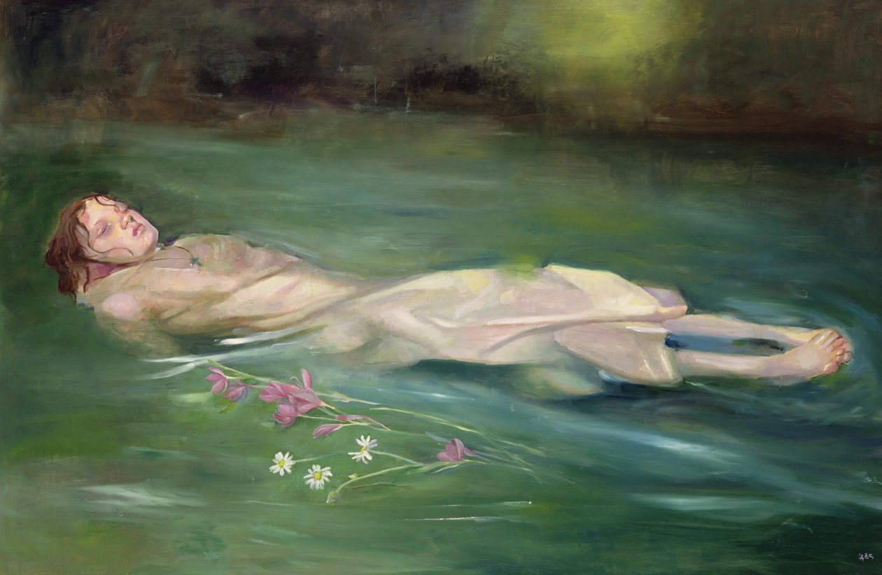 Ragazza alla deriva, 2004 (olio su tavola) da Lucinda Arundell