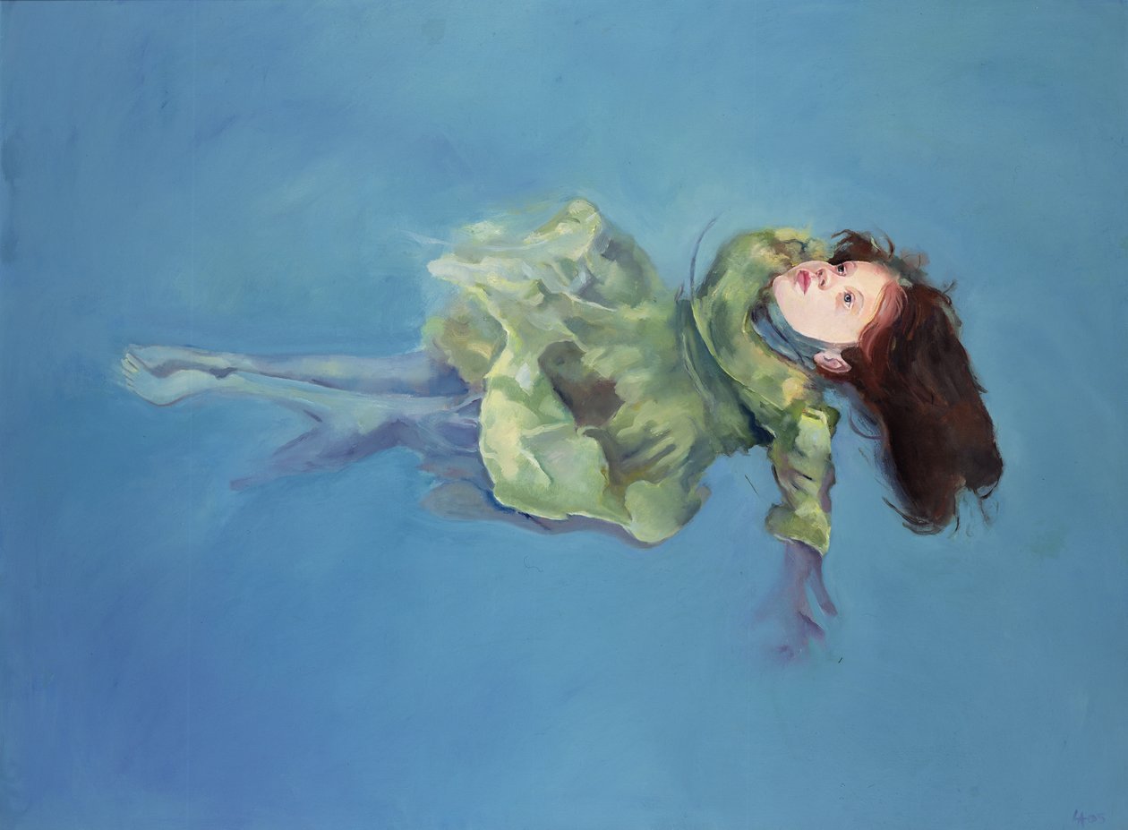 Ragazza che galleggia, 2004 (olio su tela) da Lucinda Arundell
