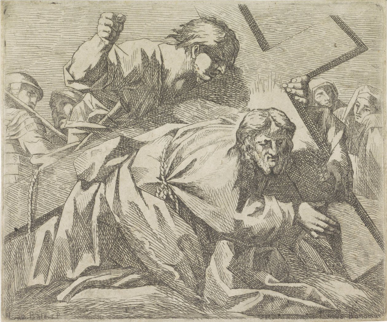 Cristo cade sotto il peso della croce da Lucio Bononi