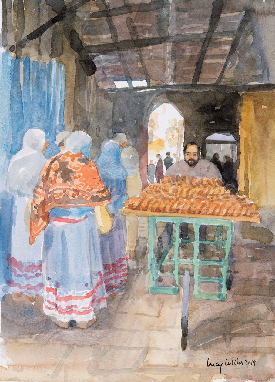 Venditore di bagel nella città vecchia, Gerusalemme da Lucy Willis