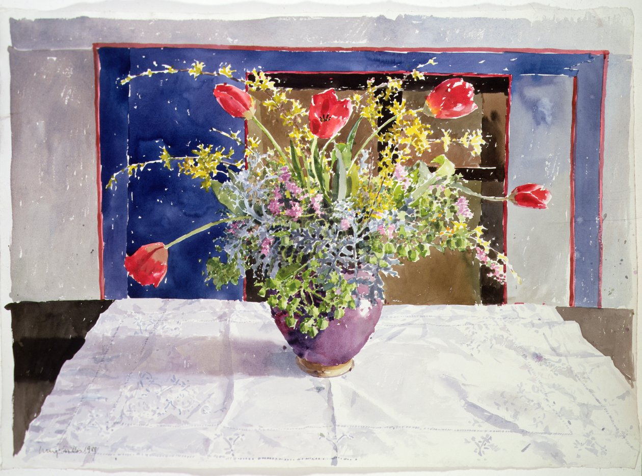 Fiori di primavera in un vaso da Lucy Willis
