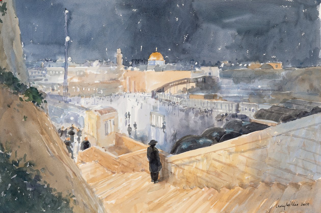 Il Muro Occidentale, Notte, Gerusalemme, 2019 da Lucy Willis