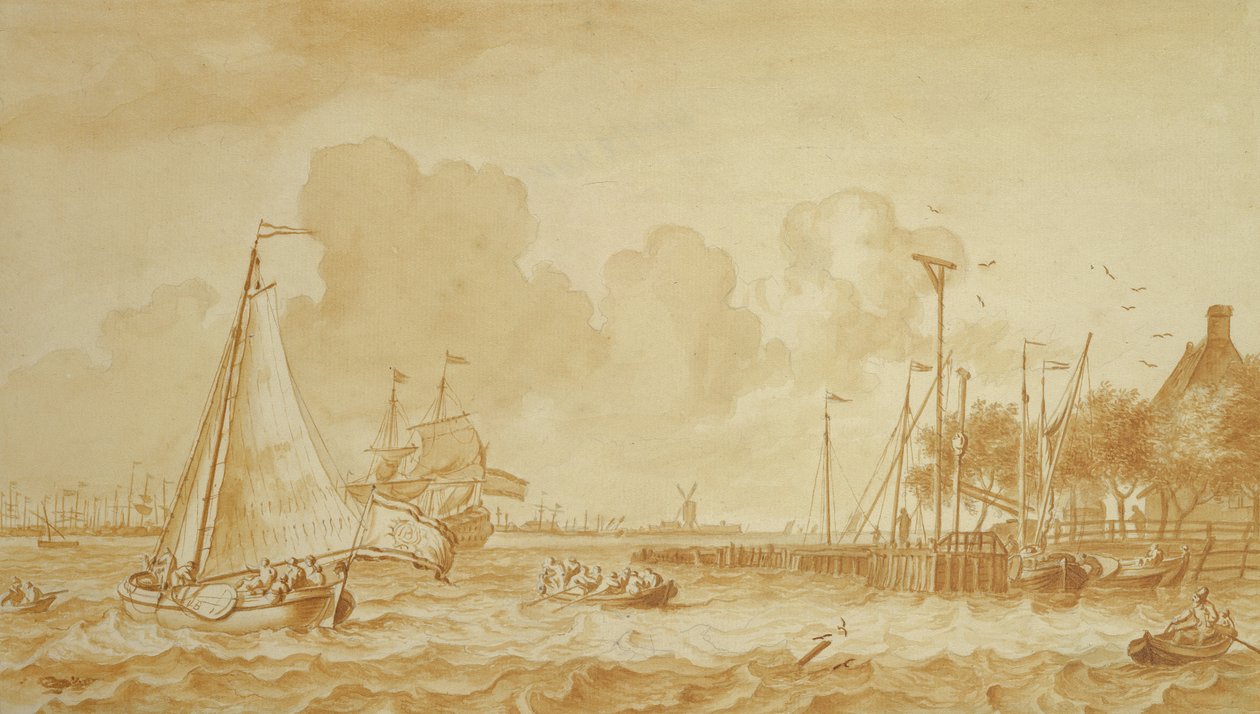 Sul Y, vicino ad Amsterdam, 1680 da Ludolf Backhuysen