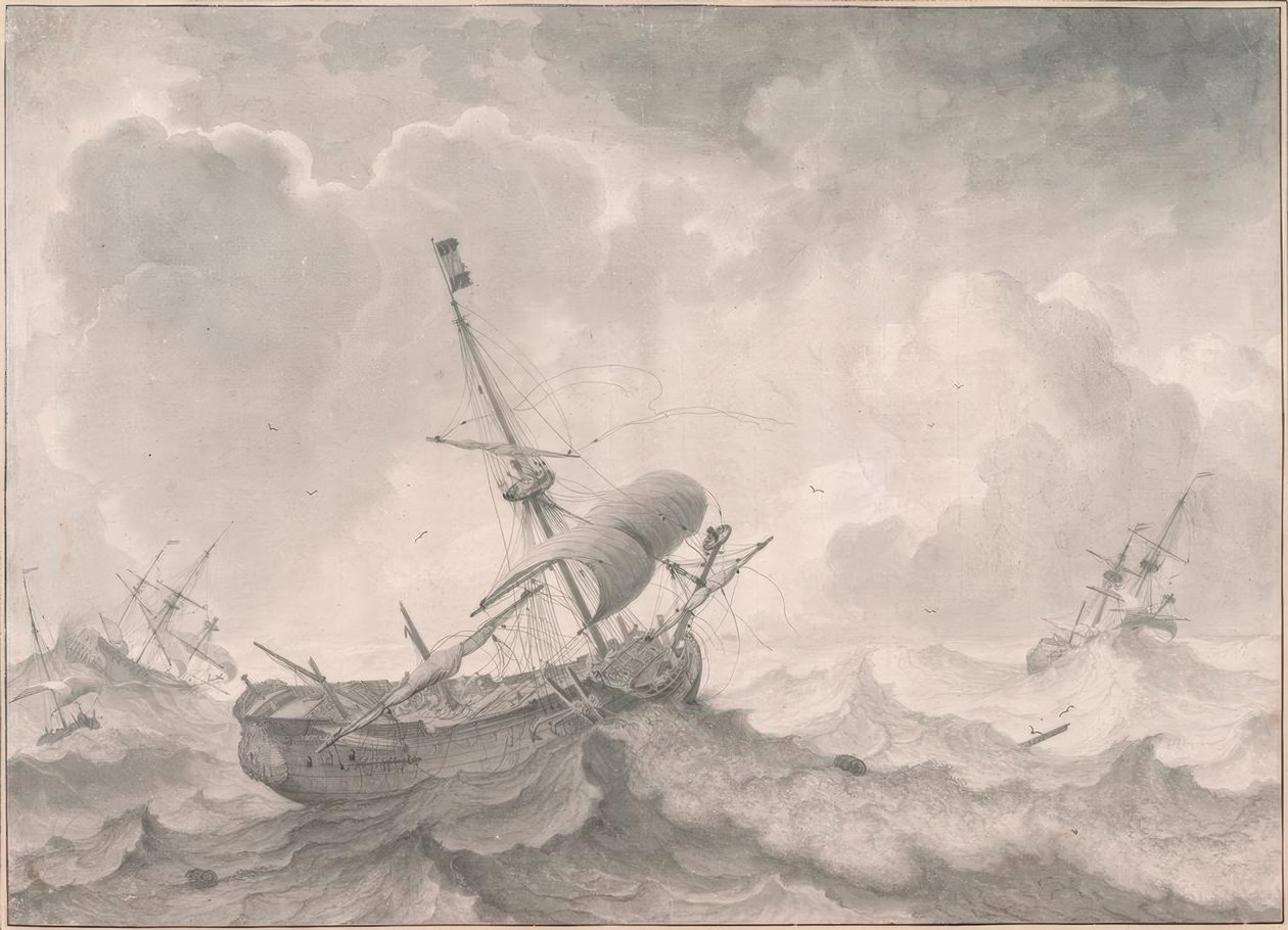 Navi in mare tempestoso da Ludolf Backhuysen