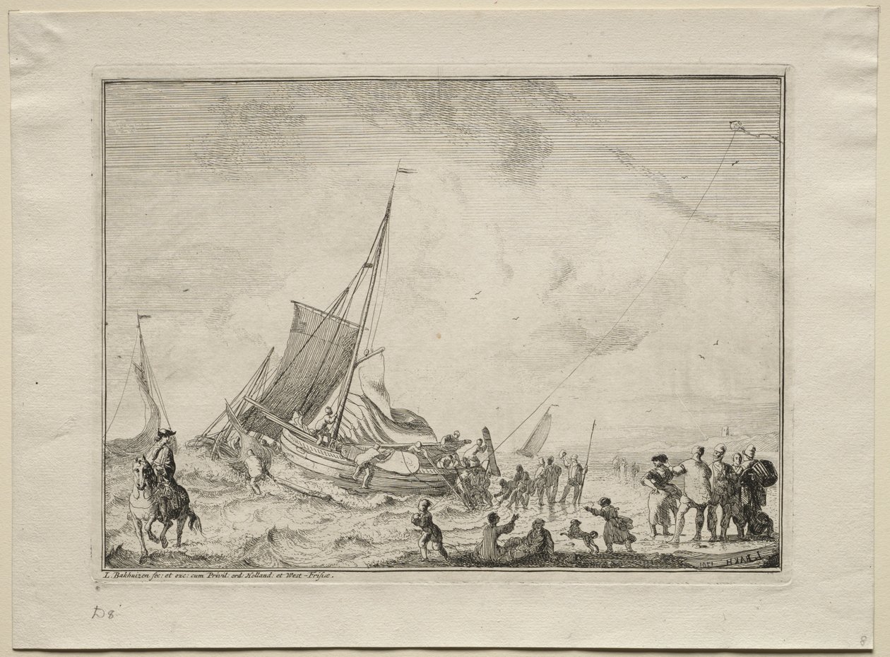 Varo di una nave, 1701 da Ludolf Backhuysen