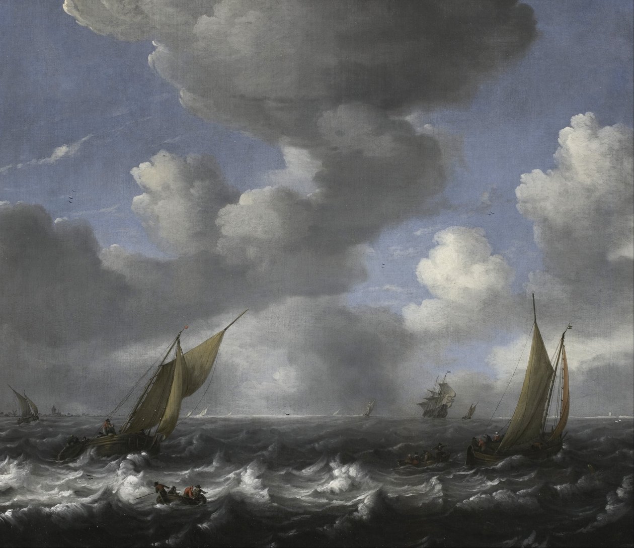 Paesaggio marino e barche da pesca da Ludolf Bakhuizen