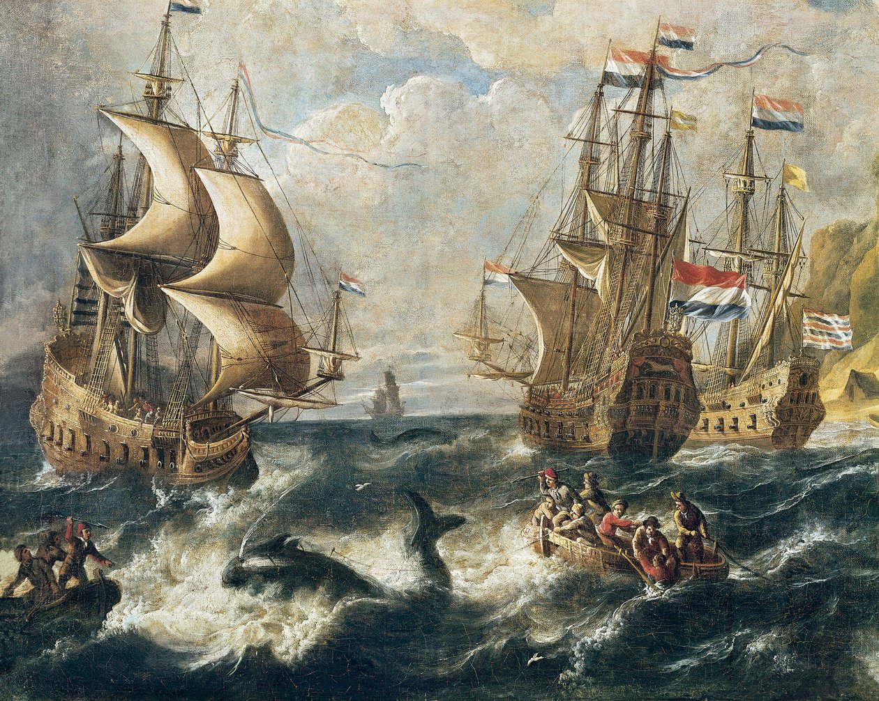 La pesca alla balena (dettaglio) da Ludolf I Backhuysen