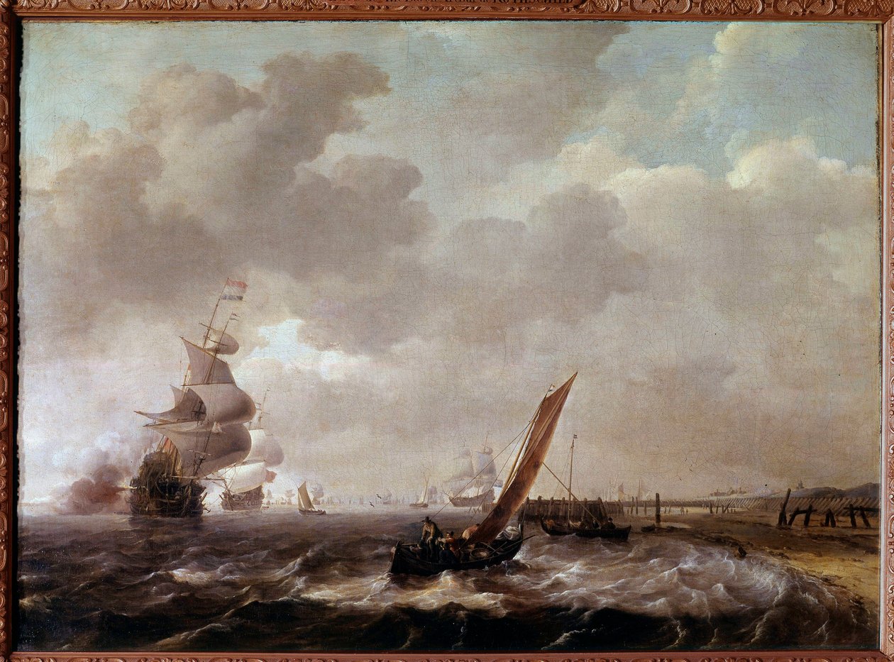 Il mare a Helder in Olanda da Ludolf I Backhuysen