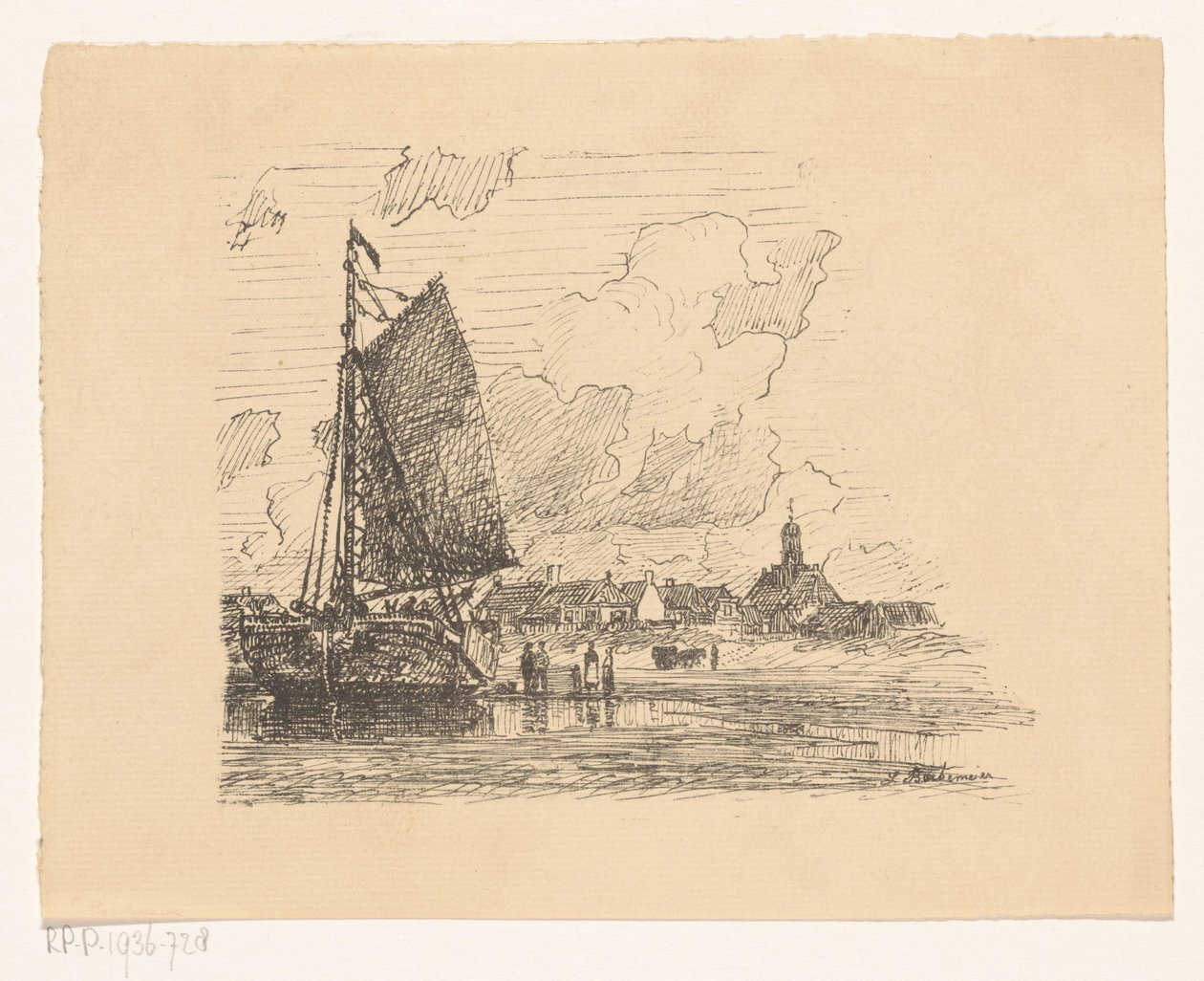 Barca da pesca sulla spiaggia di Noordwijk aan Zee da Ludolph Berkemeier (signed by artist)