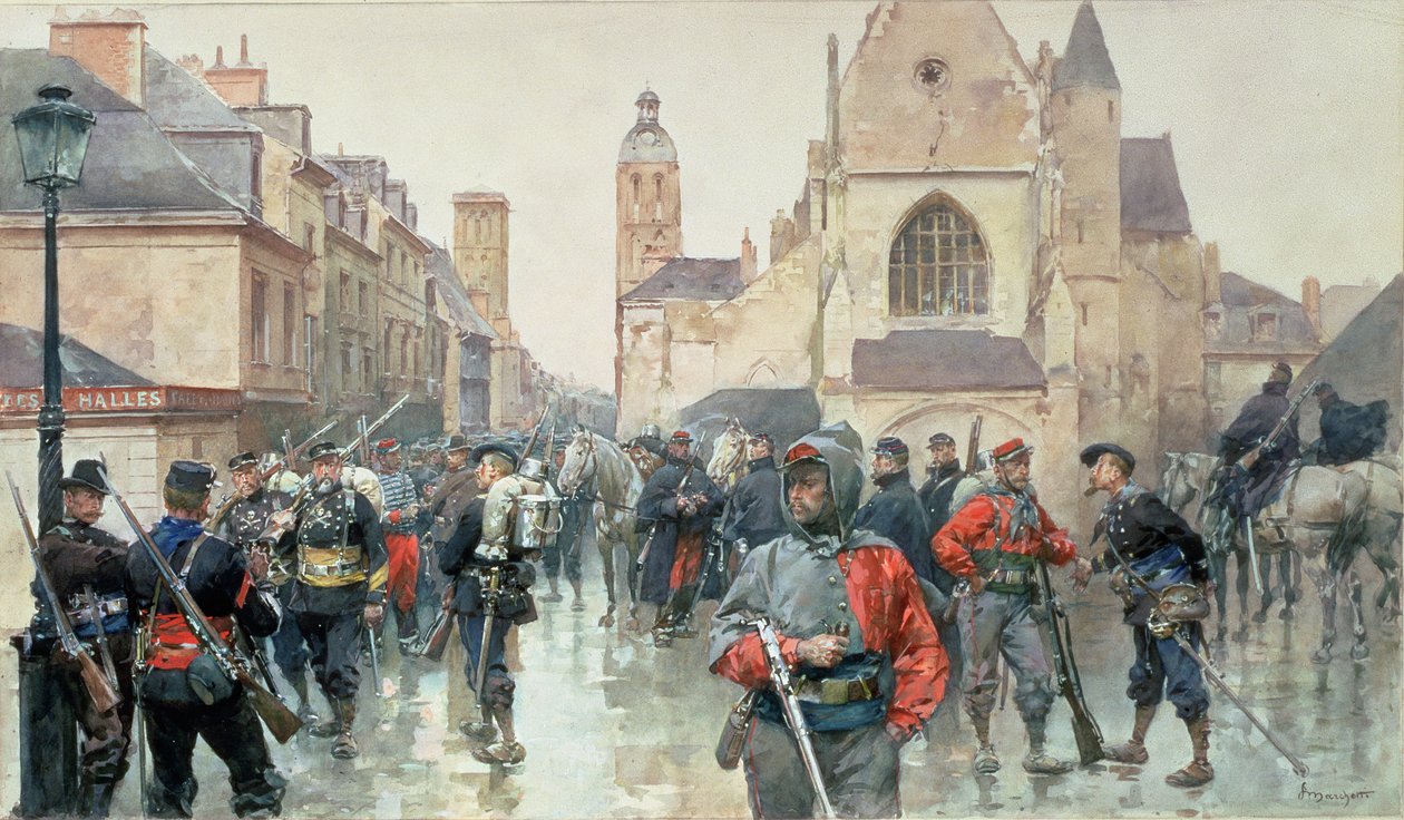 Un raduno dei Garibaldini e delle truppe francesi a Tours da Ludovico Marchetti