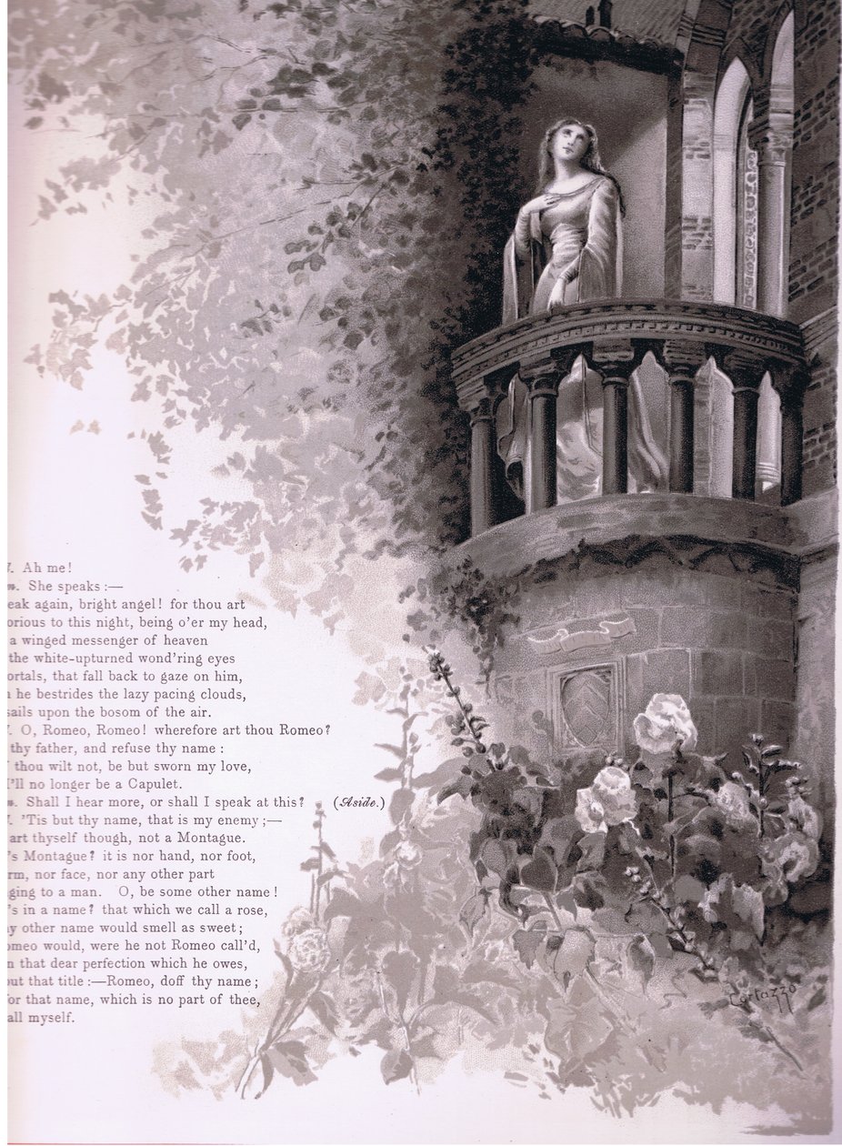 Giulietta, ah me!. Romeo lei parla., illustrazione da Romeo e Giulietta da Ludovico Marchetti