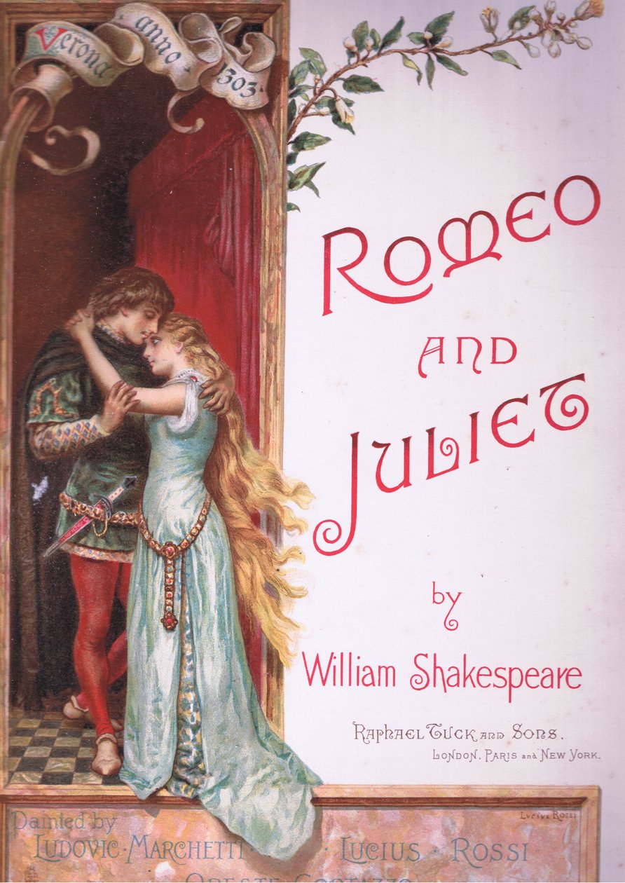 Pagina del titolo, illustrazione da Romeo e Giulietta da Ludovico Marchetti