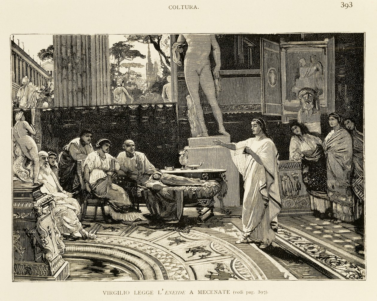 Mecenate ascolta Virgilio leggere l