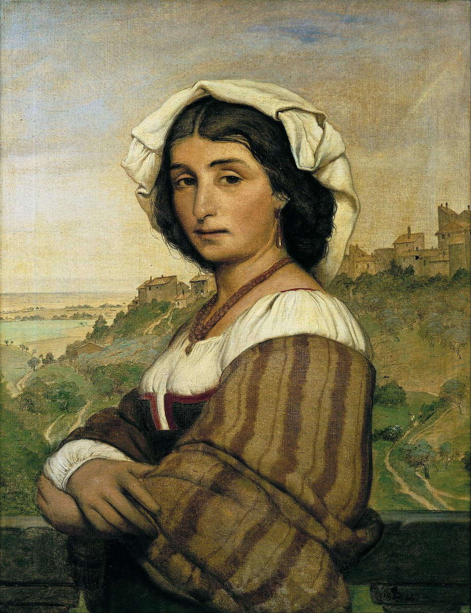 La modella Stella. Sullo sfondo, Ariccia da Ludvig Abelin Schou