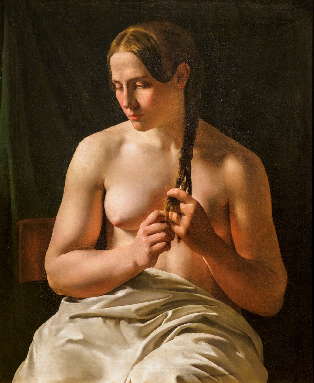 Una donna che si pettina i capelli da Ludvig August Smith