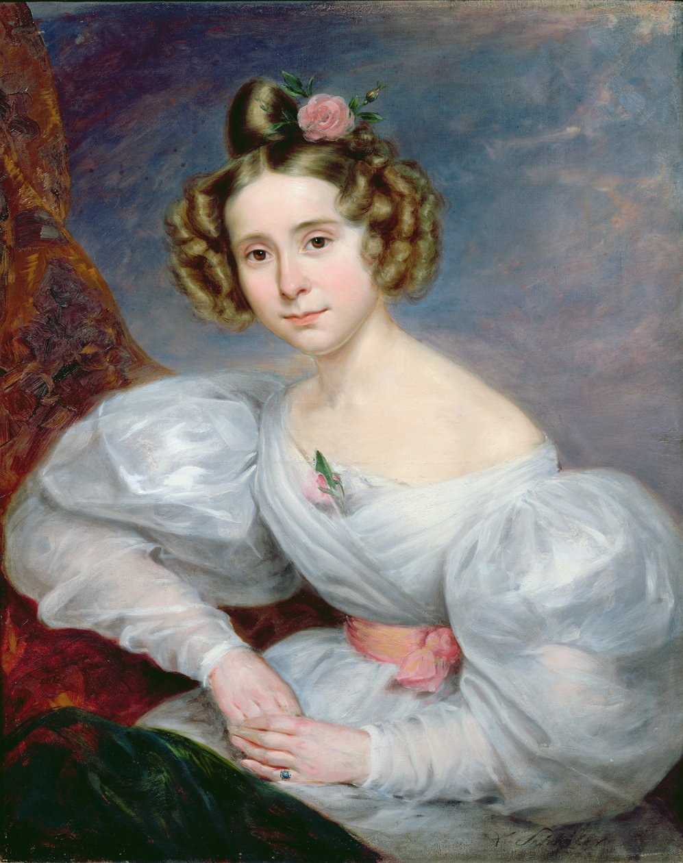 Ritratto di una giovane donna, c.1833-34 da Ludwig August or Louis August Schwiter