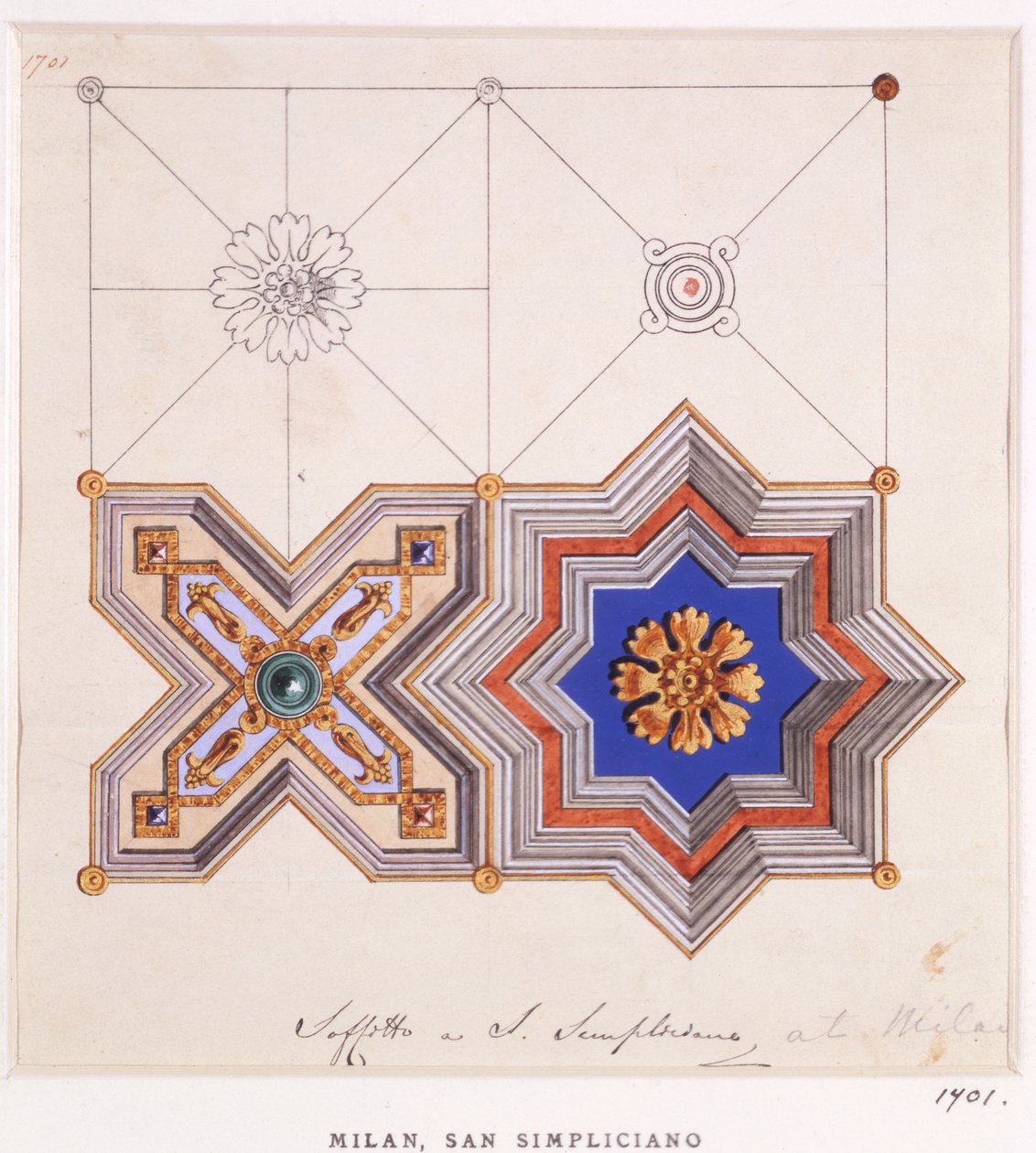 Decorazioni del soffitto da San Simpliciano, Milano da Ludwig Gruner