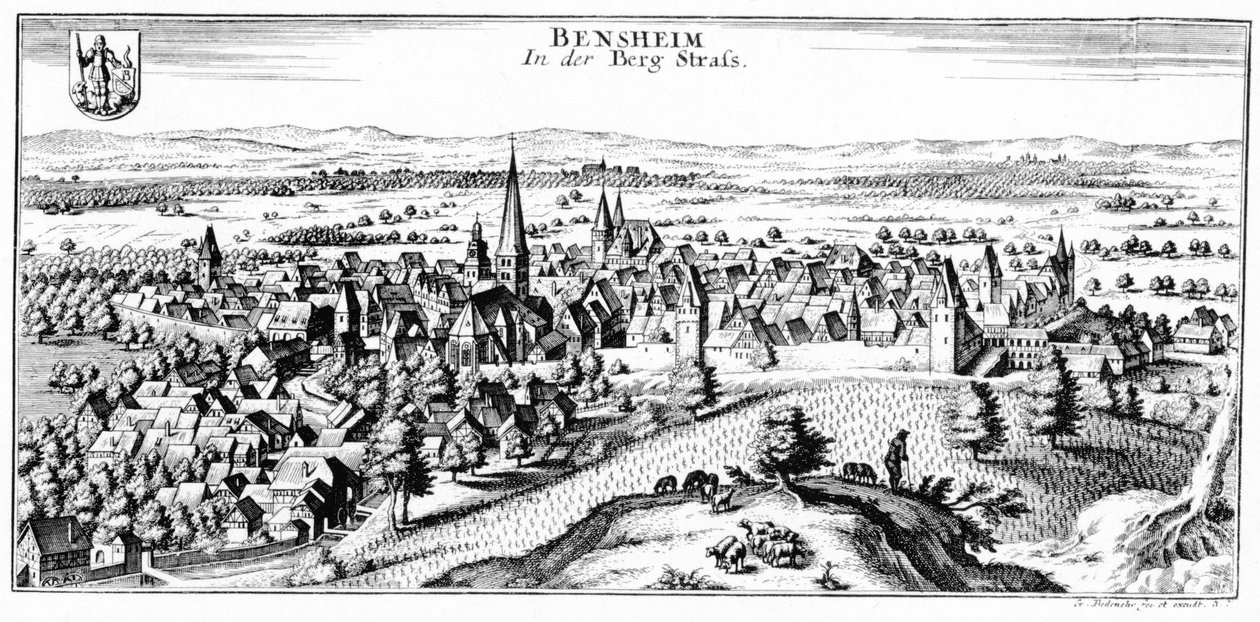 Veduta di Bensheim da Ludwig Lange
