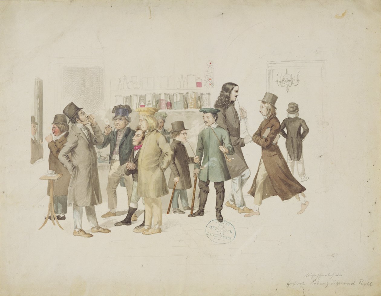 Artisti tedeschi al Caffè Greco da Ludwig Sigismund Ruhl