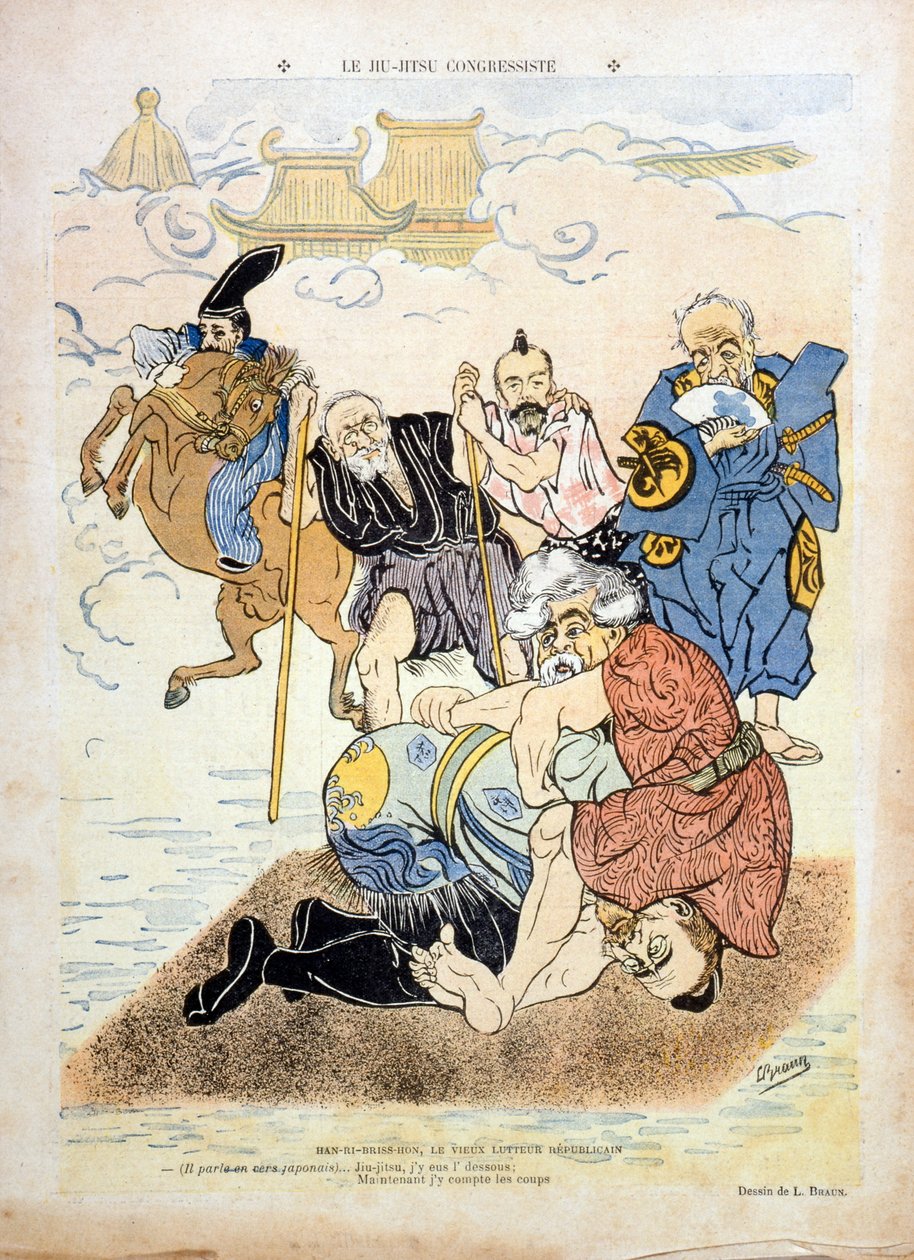 Caricatura di Braun che raffigura Henri Brisson (1835-1912) da Ludwig Braun