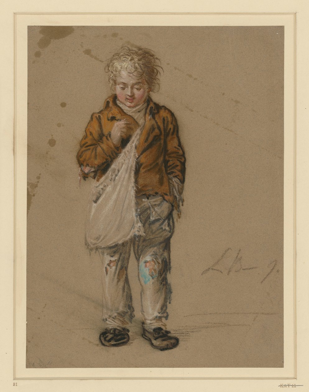 Ragazzo mendicante con borsa da Ludwig Buchhorn