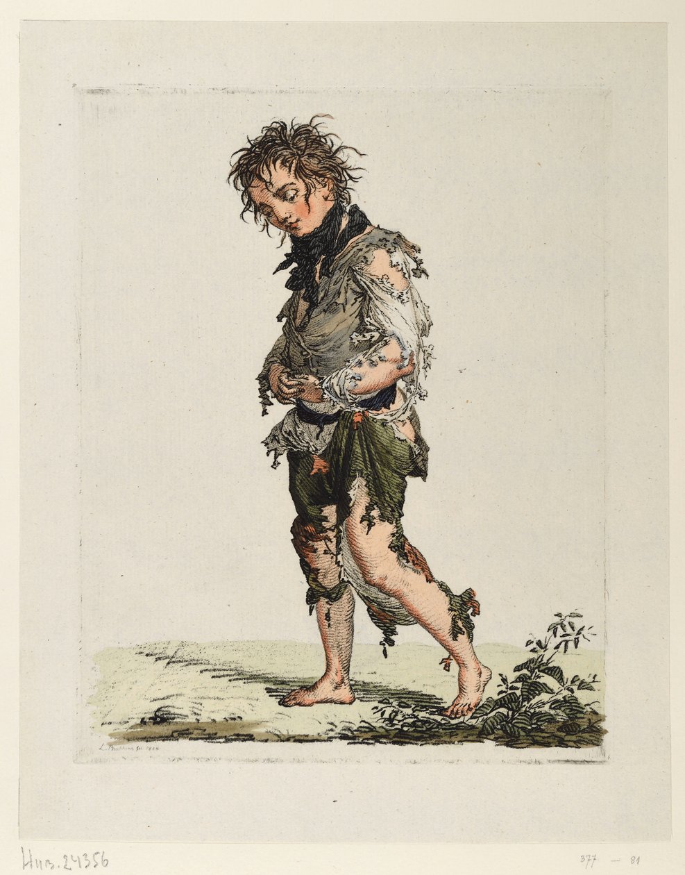 Ragazzo mendicante che cammina da Ludwig Buchhorn