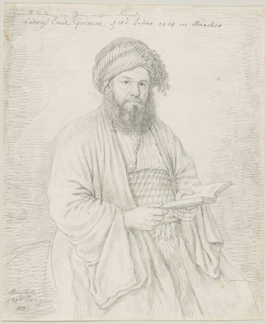 Il padre carmelitano Wolfgang Bock in costume orientale da Ludwig Emil Grimm