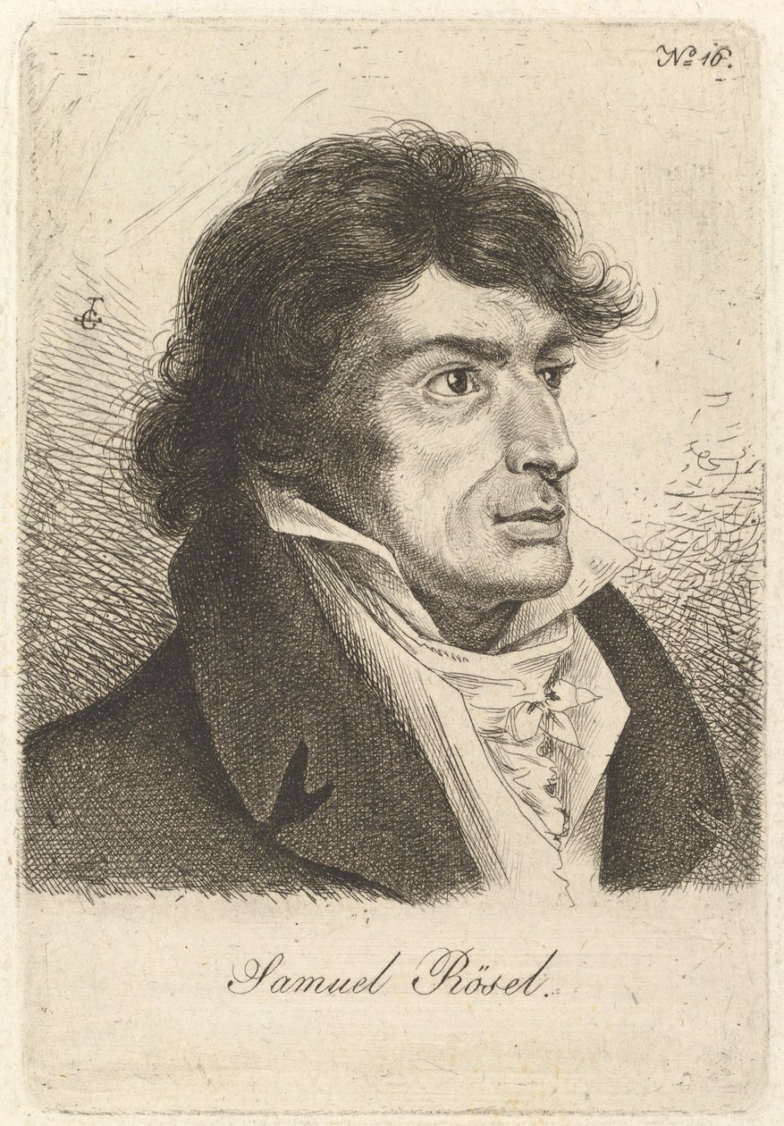 Ritratto di Johann Gottlieb Samuel Rösel da Ludwig Emil Grimm