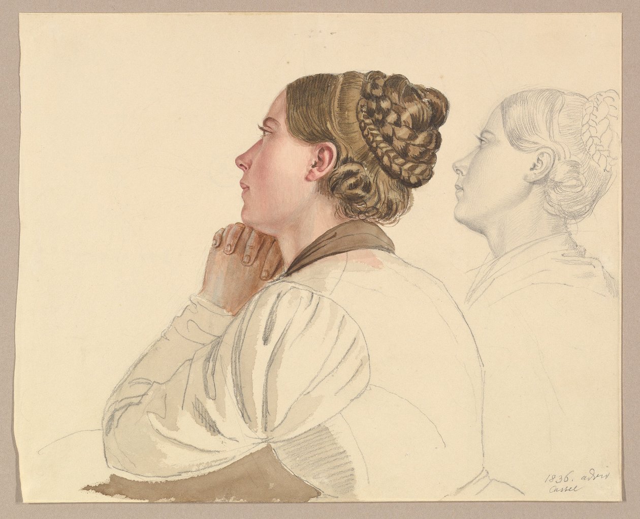 Studi di una donna in preghiera da Ludwig Emil Grimm