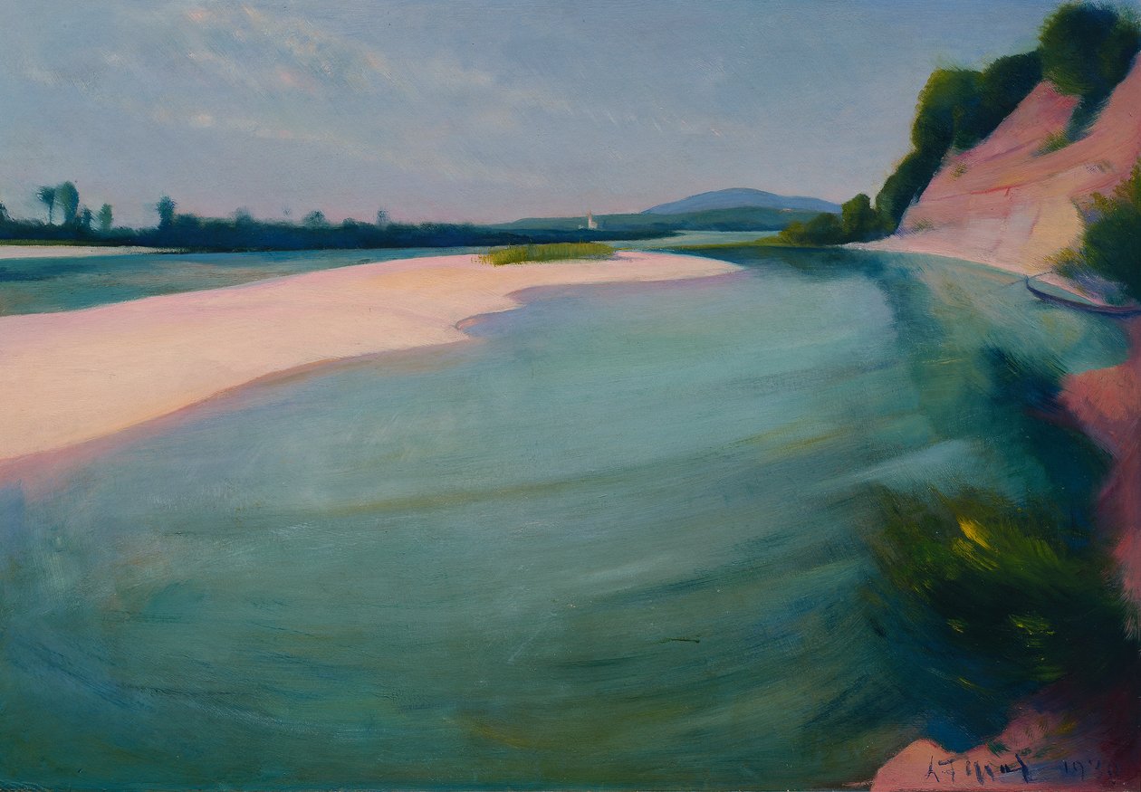 Il fiume Inn a Suben verso nord da Ludwig Ferdinand Graf