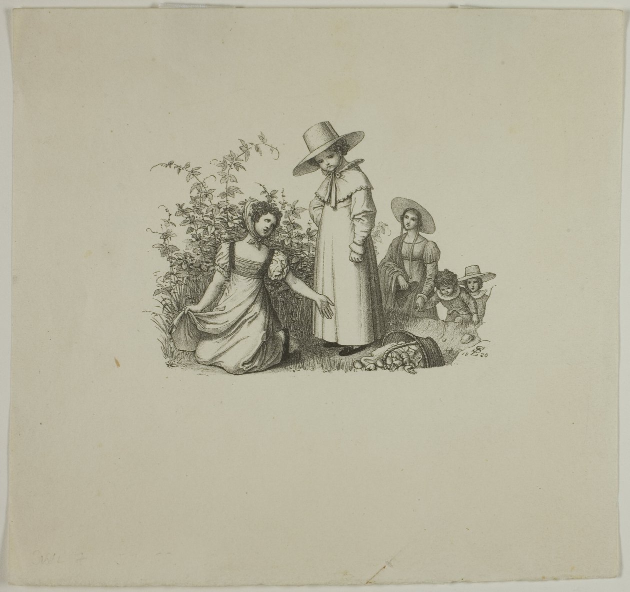 Famiglia con cestini da picnic da Ludwig Ferdinand Schnorr von Carolsfeld