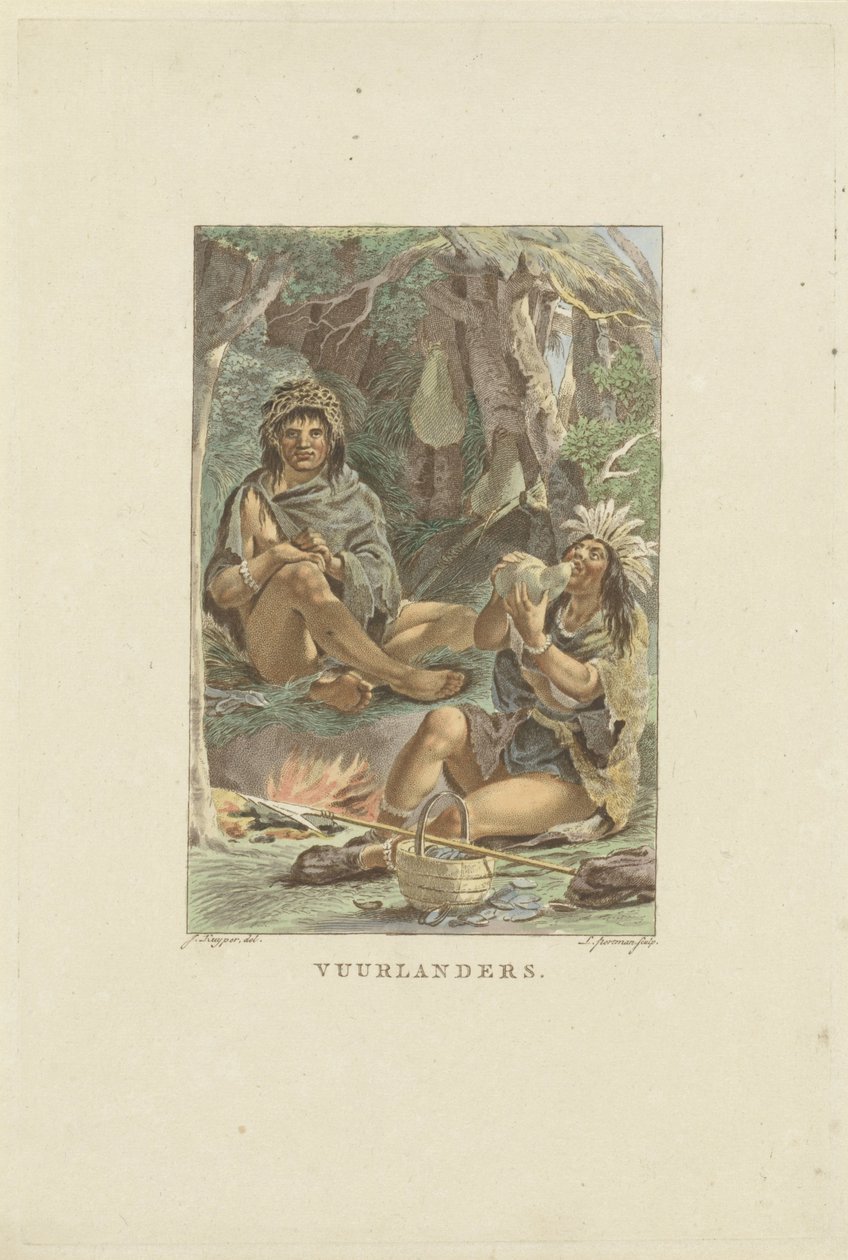 Abitanti della Terra del Fuoco da Ludwig Gottlieb Portman