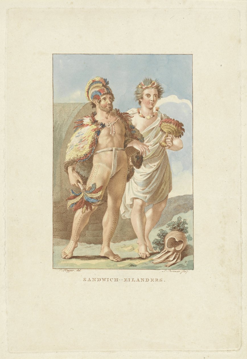 Abitanti delle Isole Sandwich (Hawaii) da Ludwig Gottlieb Portman