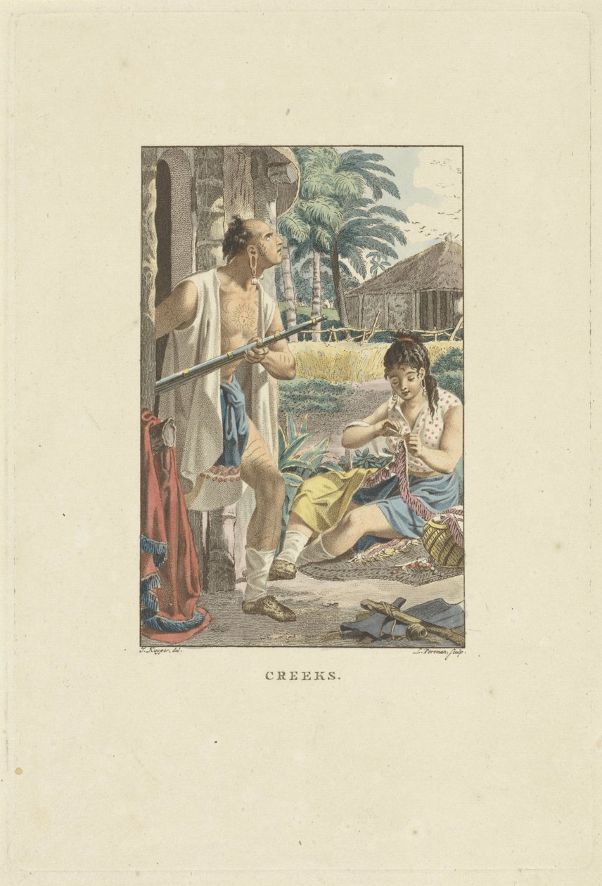 Coppia presso la loro capanna nel campo da Ludwig Gottlieb Portman
